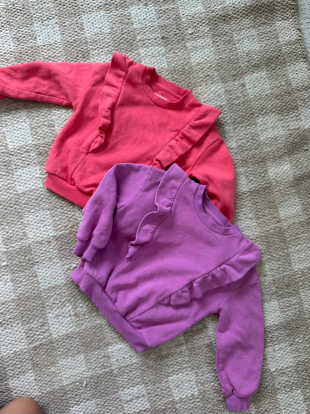 Tucker + Tate 4T Ruffle Sweatshirts in Pink and Purple